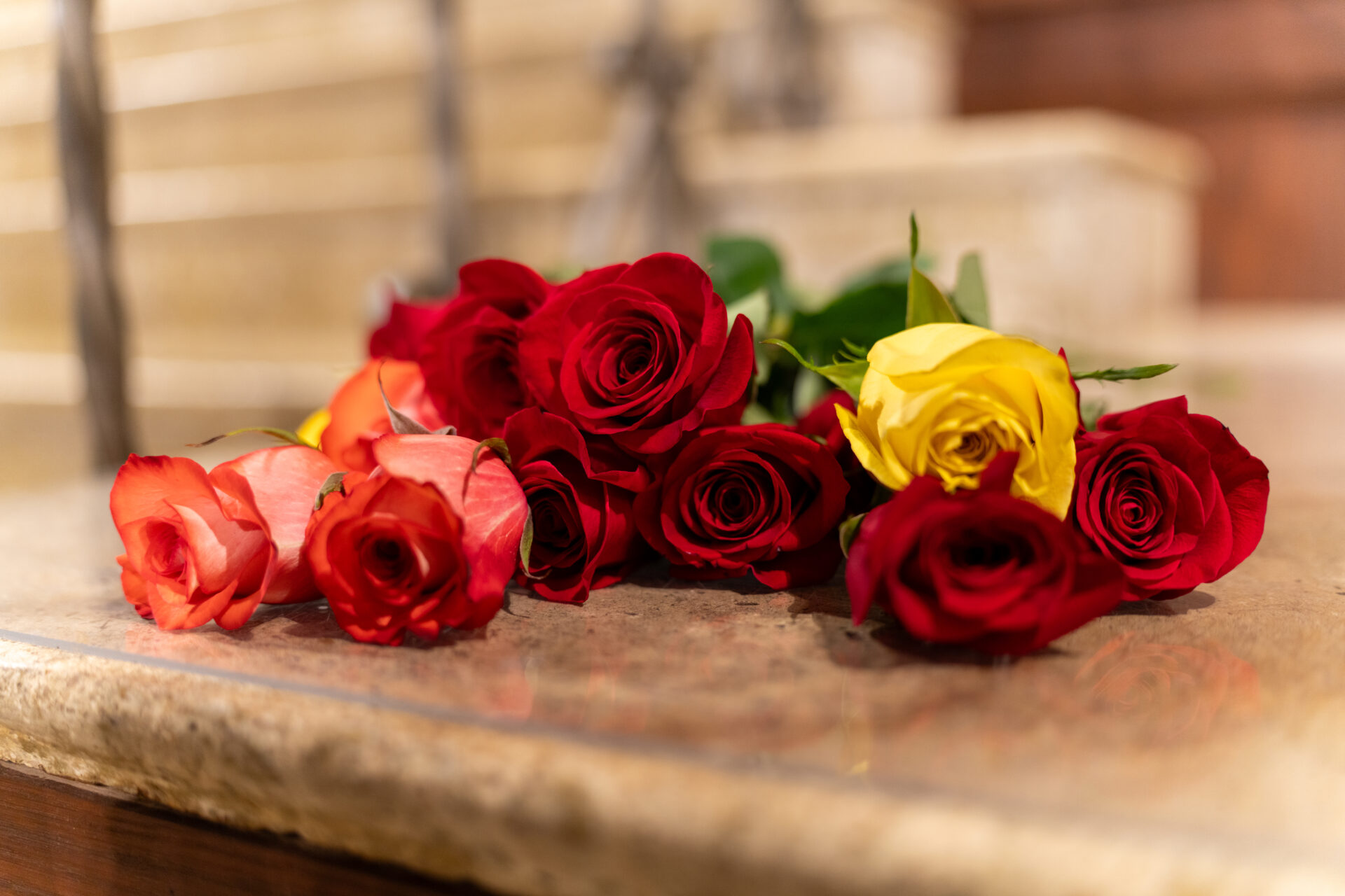 roses at graduation