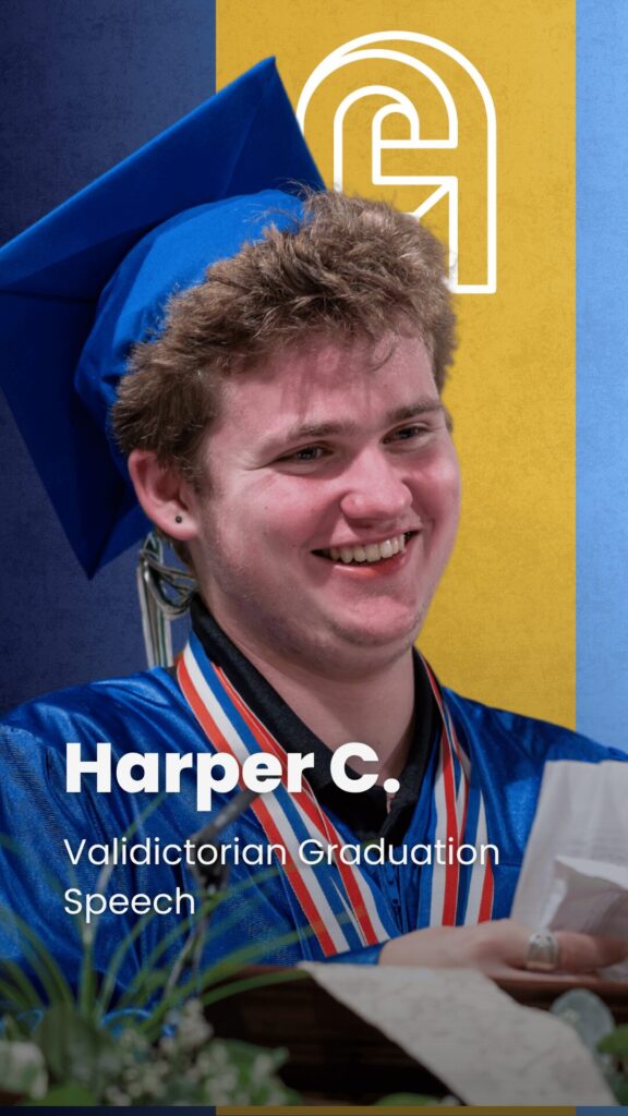 graduate giving valedictorian speech
